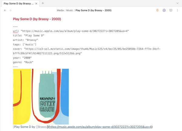 Music metadata